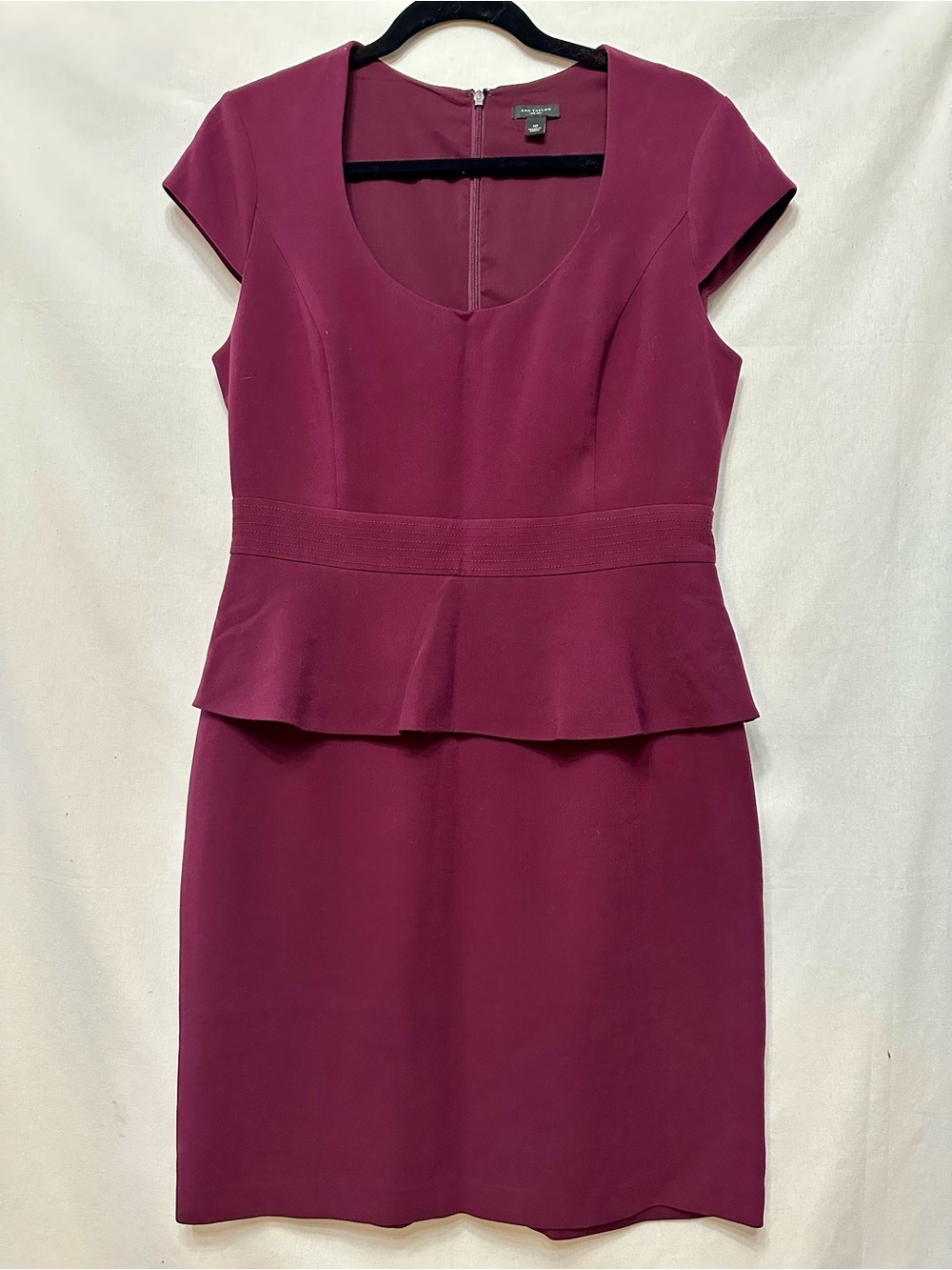 Ann Taylor Plum/burgundy Peplum Sheath Dress